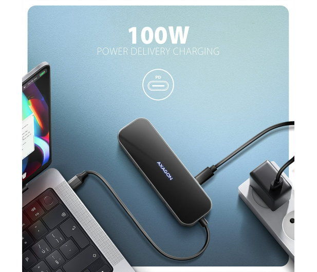 Axagon HMC-6GLN USB-C 5Gbps GLASS 6in1 hub - 1485455 - zdjęcie 4
